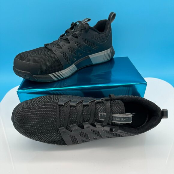 Reebok Men's Fushion Flexweave Safety Work Sneaker Shoe, Size 10.5W, Black/Grey - Picture 3 of 13